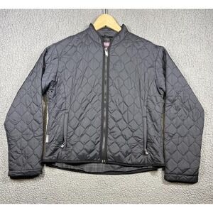 Burton Jacket Womens Medium Gray Quilted Nylon Insulated Full Zip Lightweight